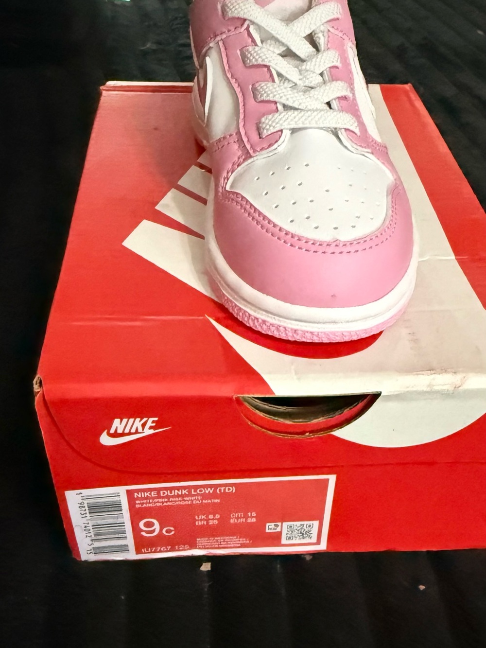 Nike Kids Pink and White Dunk Low Toddler Sneaker